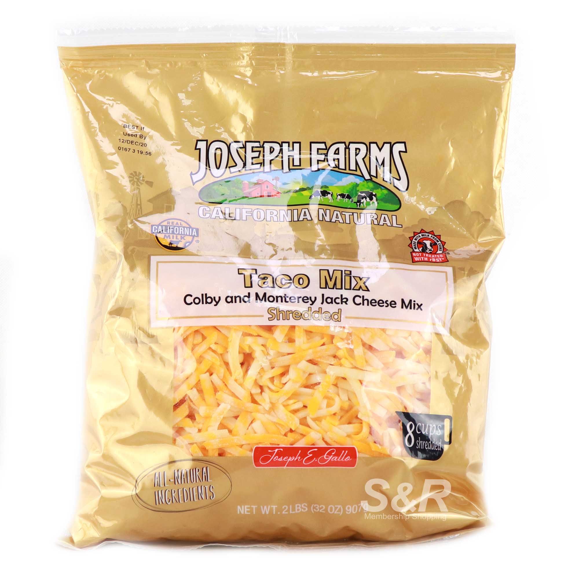 Joseph Farms Taco Mix Shredded Cheese 907g Joseph Farms Taco Mix Shredded Cheese 907g